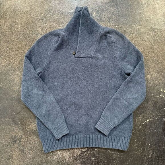 Banana Republic Blue High Neck Sweater Men’s Size Medium Cotton Blend Preppy - Picture 1 of 11